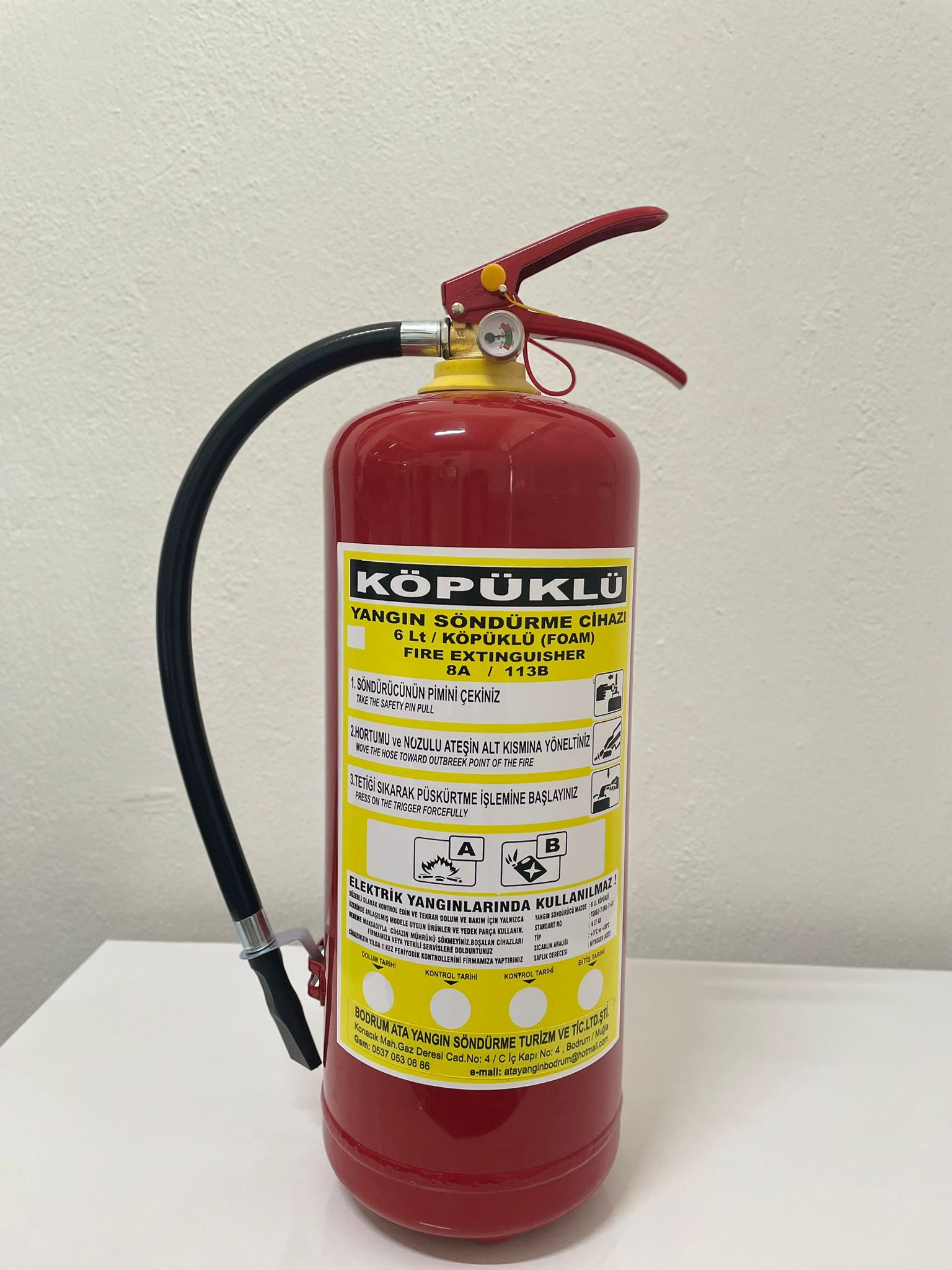 6kg Köpük (Foam) Yangın Söndürme Cihazı